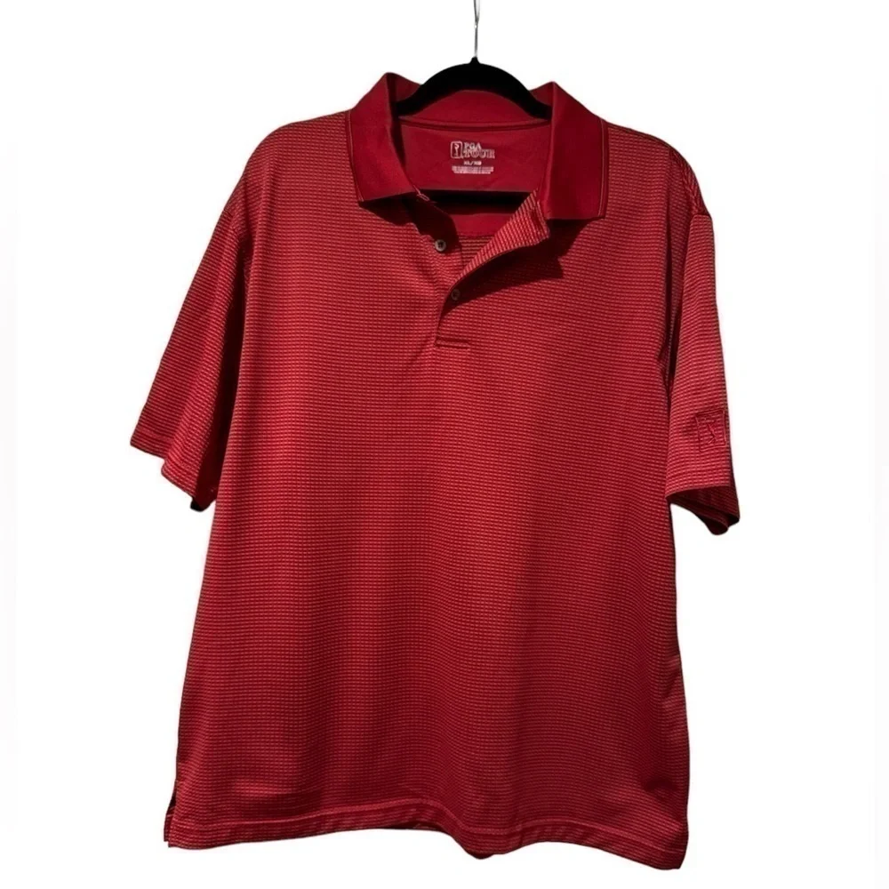 PGA Tour Golf Polo Red Collared Short Sleeve Shirt Men’s XL - Picture 1 of 4